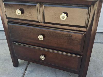 extra tall pine wood night stand/4 silver knob