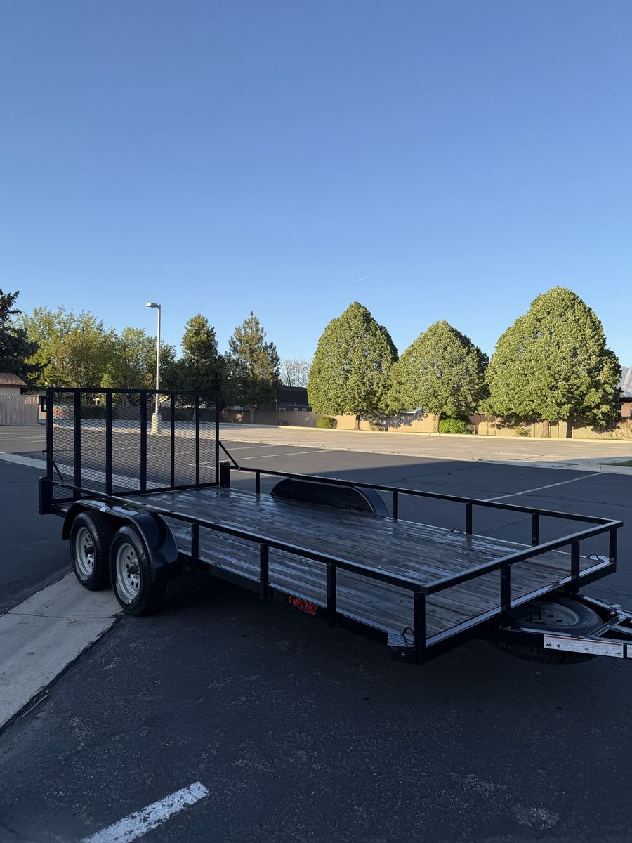 Like new 2025 7x16 echo dual axle trailer