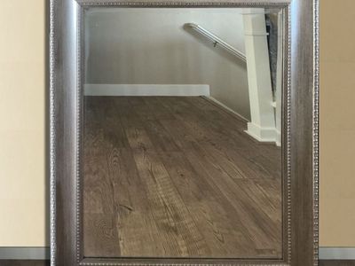 Large Silver Wood-Framed Wall Mirror – 43.5 x 31.5