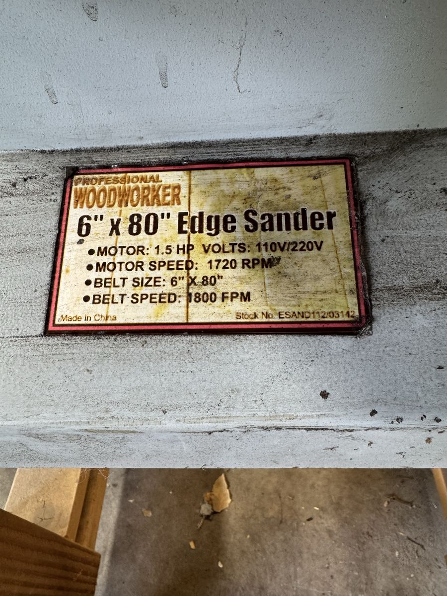 6”x80” edge sander with broken arm