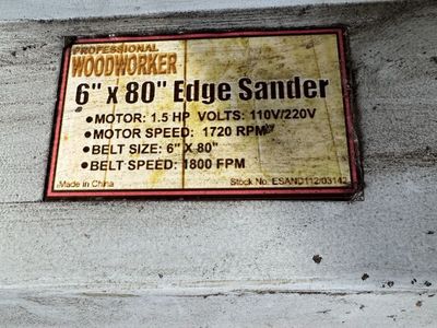 6”x80” edge sander with broken arm