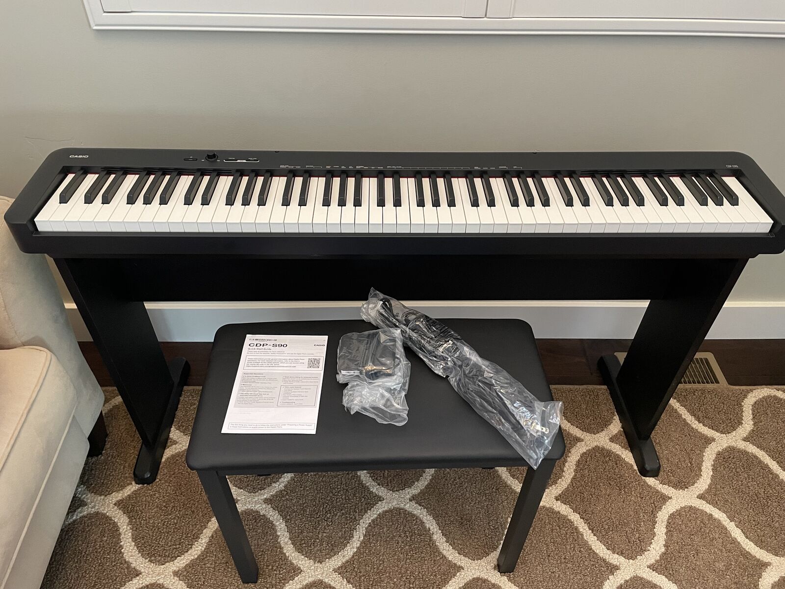 Casio CDP-S90 88-key Digital Piano/ keyboard Bundle.