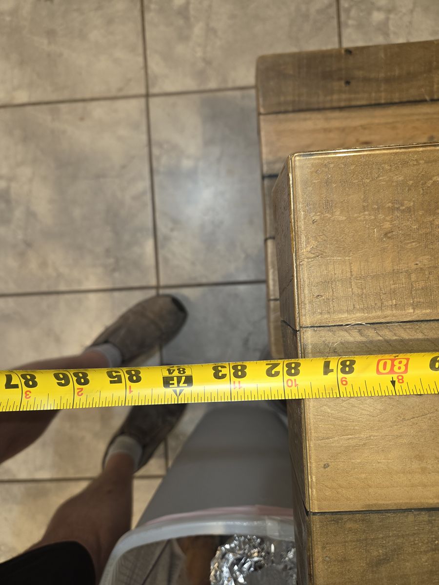 7'10"x3'4" kitchen table with custom cut tempered glass top