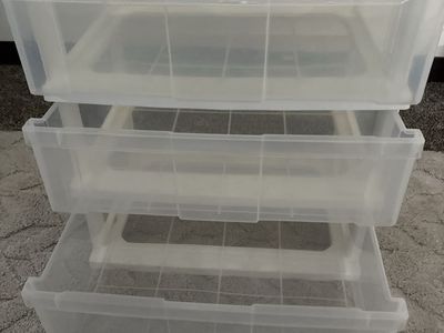 3-Drawer Plastic Storage Cart Organizer - White and Clear