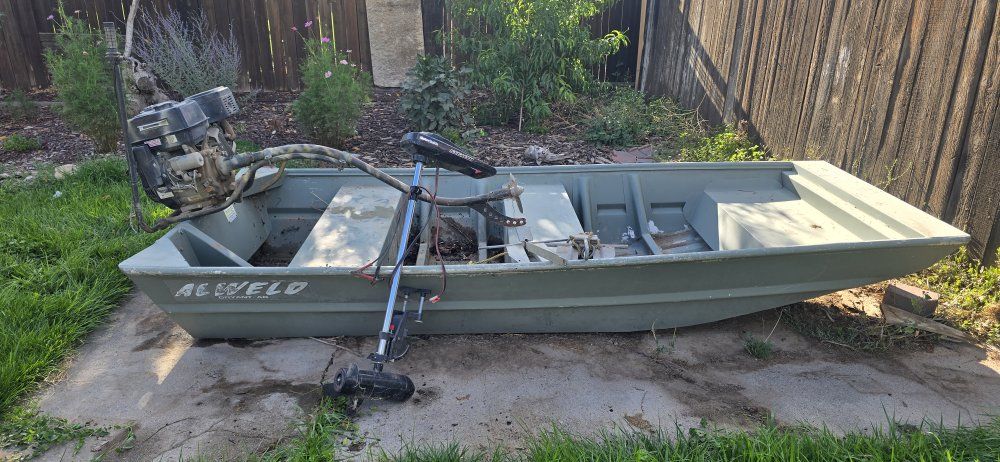 Alweld Jon Boat with Predator Mud Motor and Trolling Motor