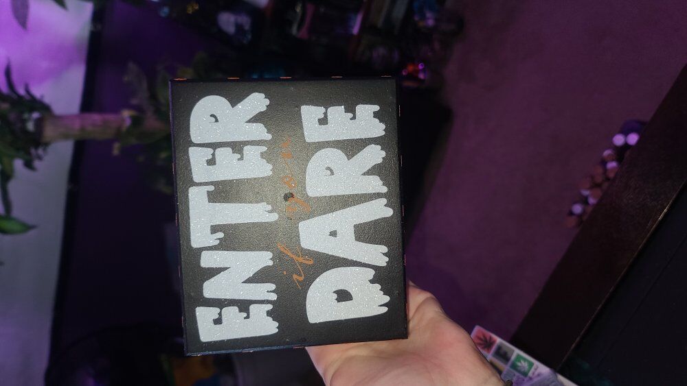 "Enter if you dare" sign