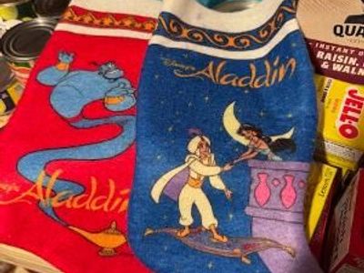 Vintage Disney Aladdin Christmas stockings – Genie, Aladdin & Jasmine – set of 2