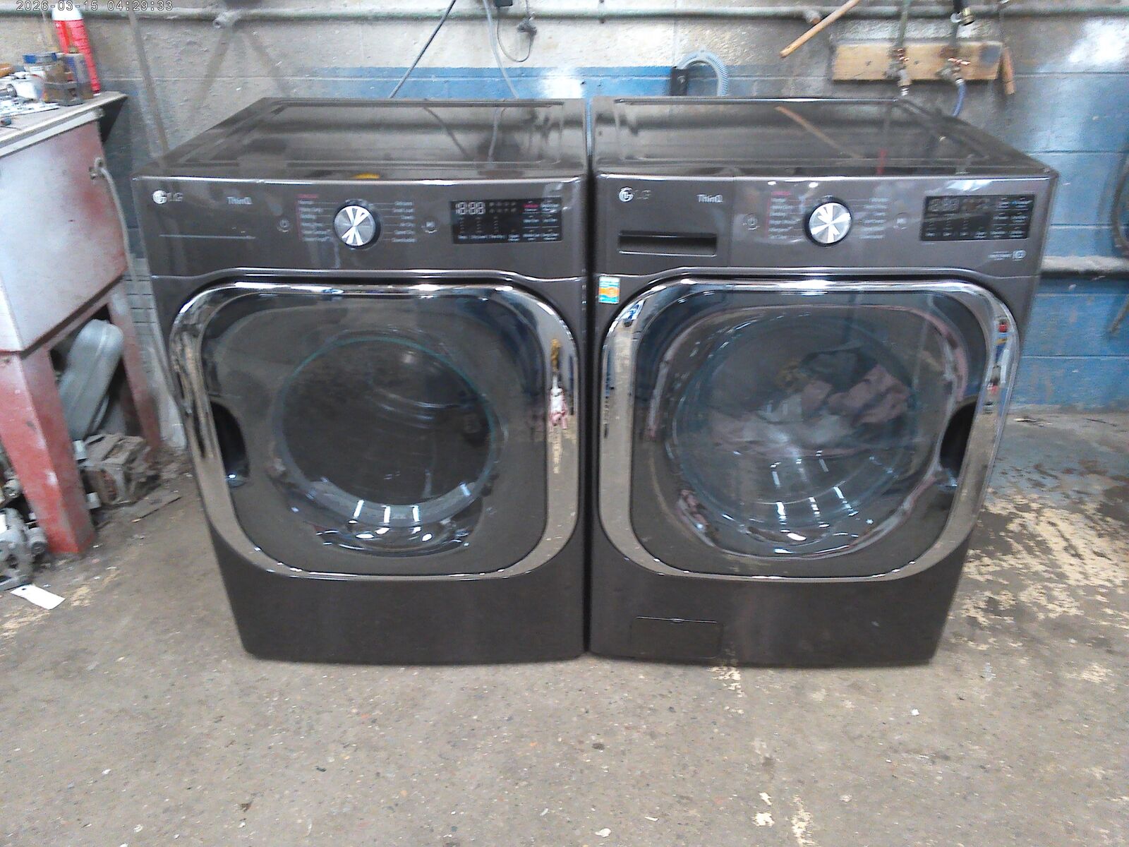 LG front load mega capacity washer with matched electric dryer