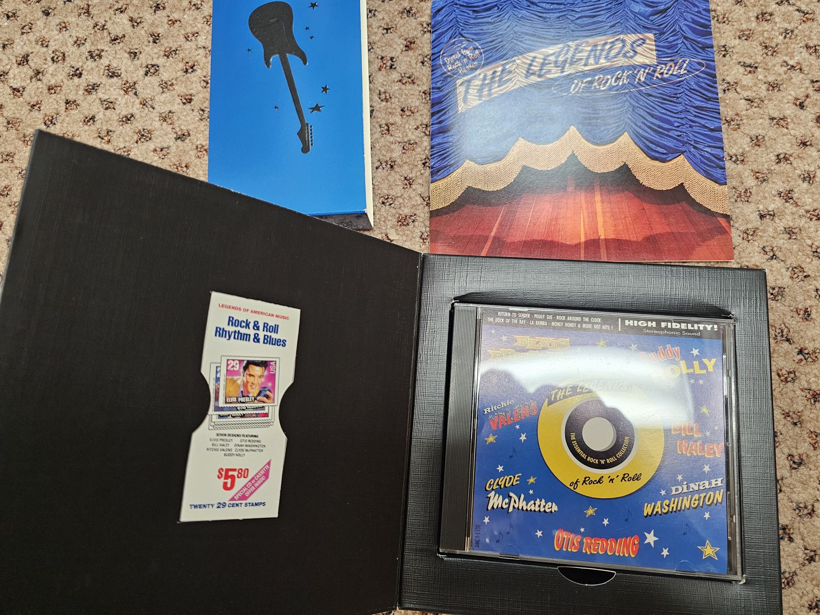 Vintage 1993 USPS Legends of Rock 'n' Roll CD & Stamp Box Set - Elvis