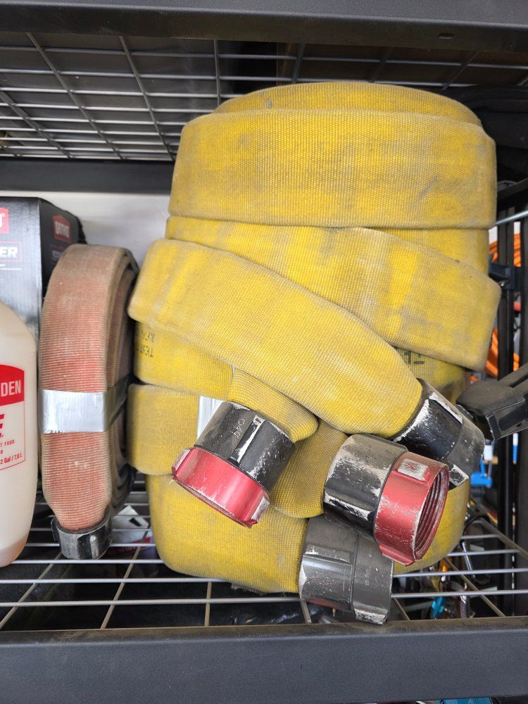 Yellow Fire Hose with Couplings - Used Firefighting Equipment