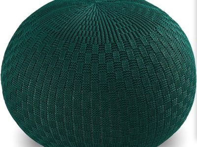 NEW! Artplan Knitted Pouf Ottoman - New, Compressed Package, Army Green (see photos for actual color)