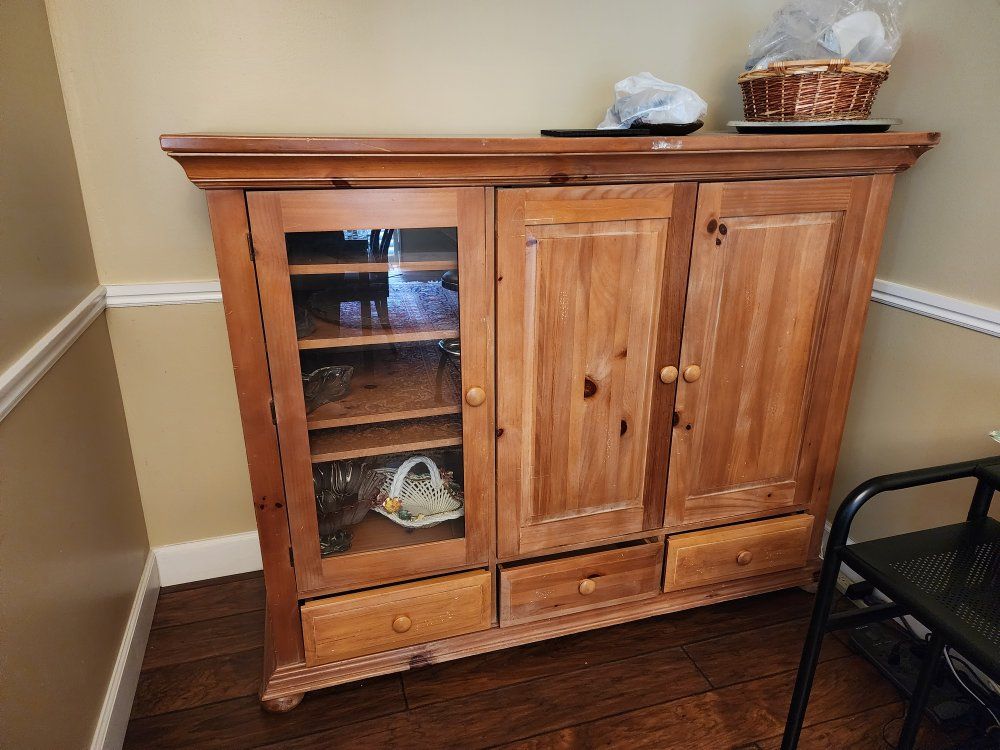 Sturdy wooden entertainment center