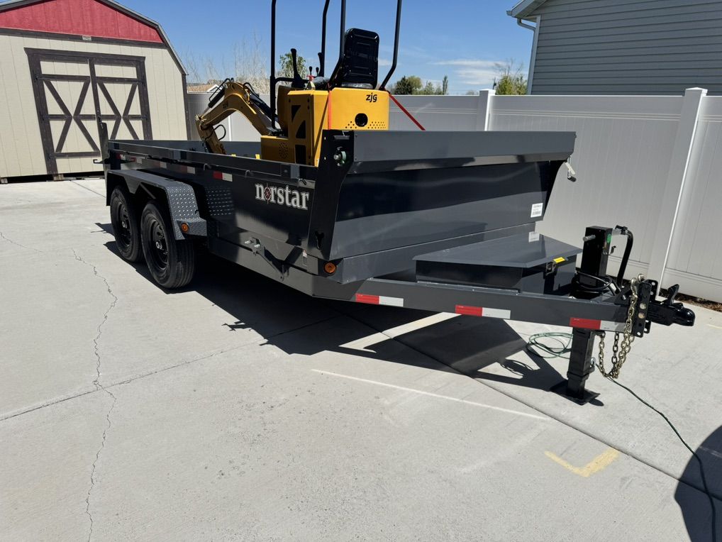 7x14 Dump Trailer W/Mini Ex Rental