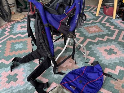 Kelty Kids Back Country Child Carrier Backpack Blue Black with Rain Cover