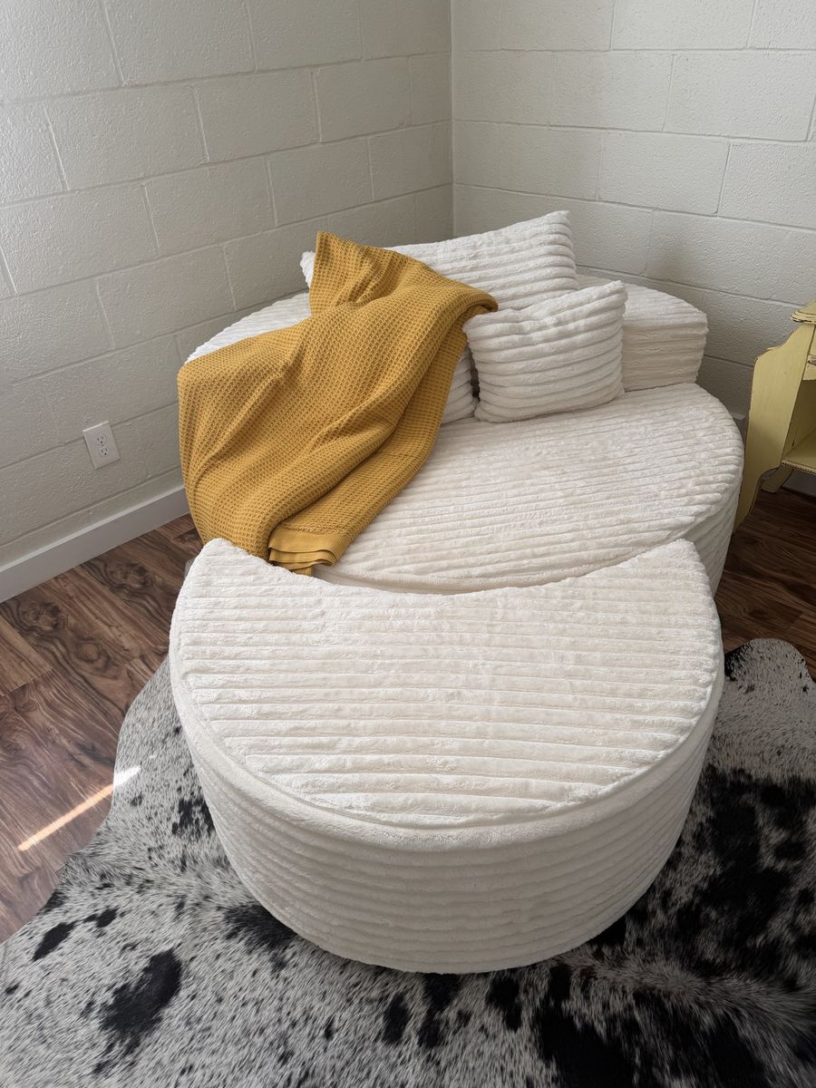 New 74.6" Boneless Chaise Lounge Seat With Ottoman