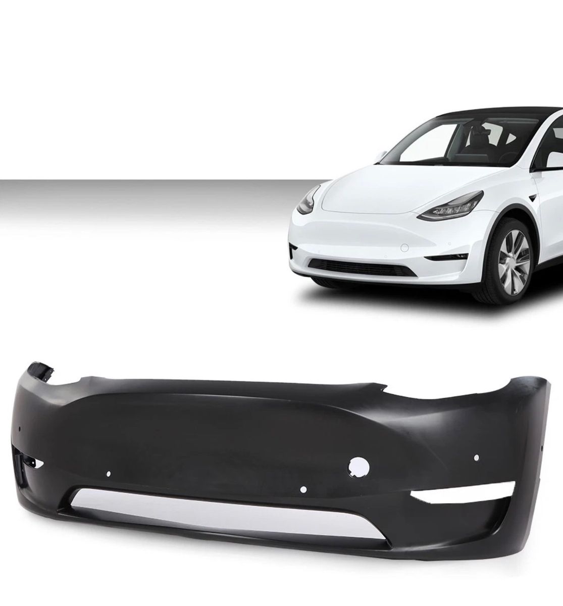 Tesla Model Y 2020-2023 Front Bumper Cover Black