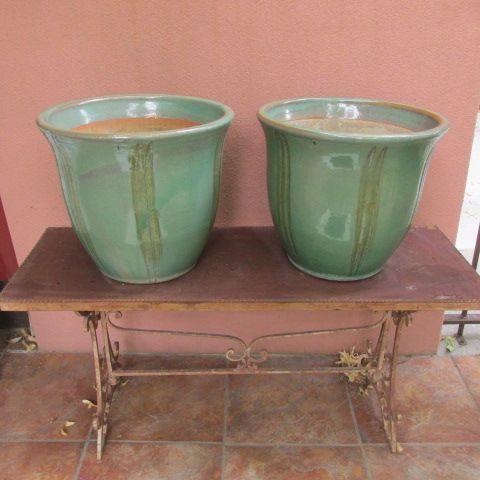 Green Glazed Planters