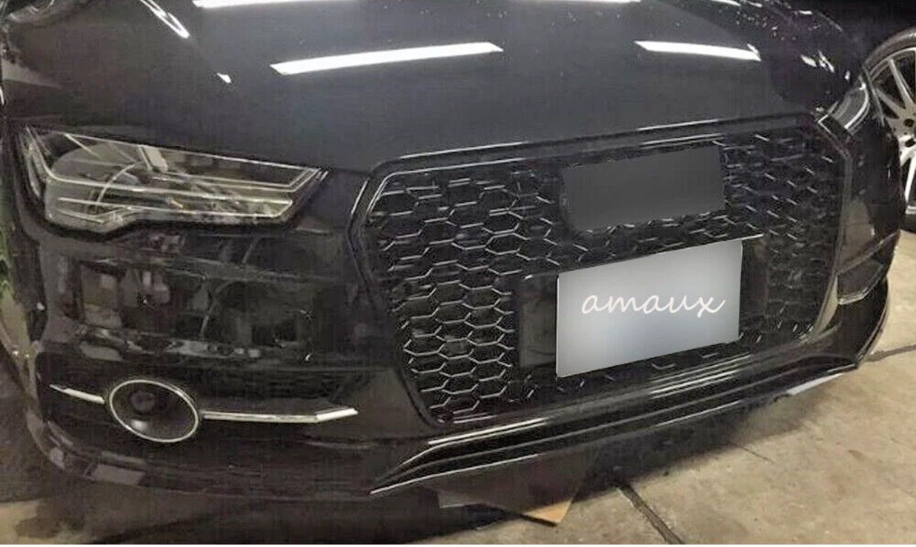 For Audi A7 S7 Sline Grille 2016-2018 RS7 Style Front Mesh Honeycomb Grill Black