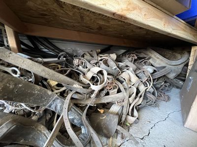 Vintage Horse Tack and Saddlery - Leather Straps, Ropes, and Metal Hardware Collection