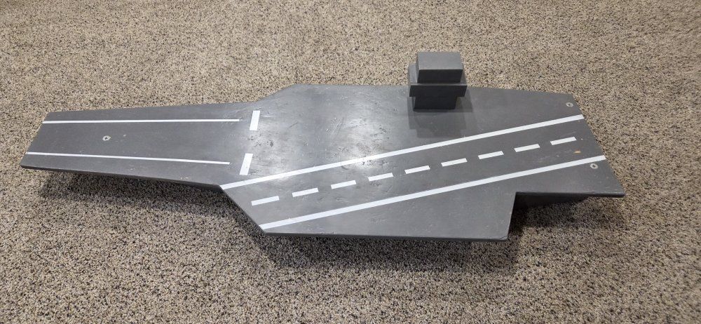 Handmade Wooden Aircraft Carrier & Fighter Jet Toy Set