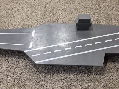 Handmade Wooden Aircraft Carrier & Fighter Jet Toy Set