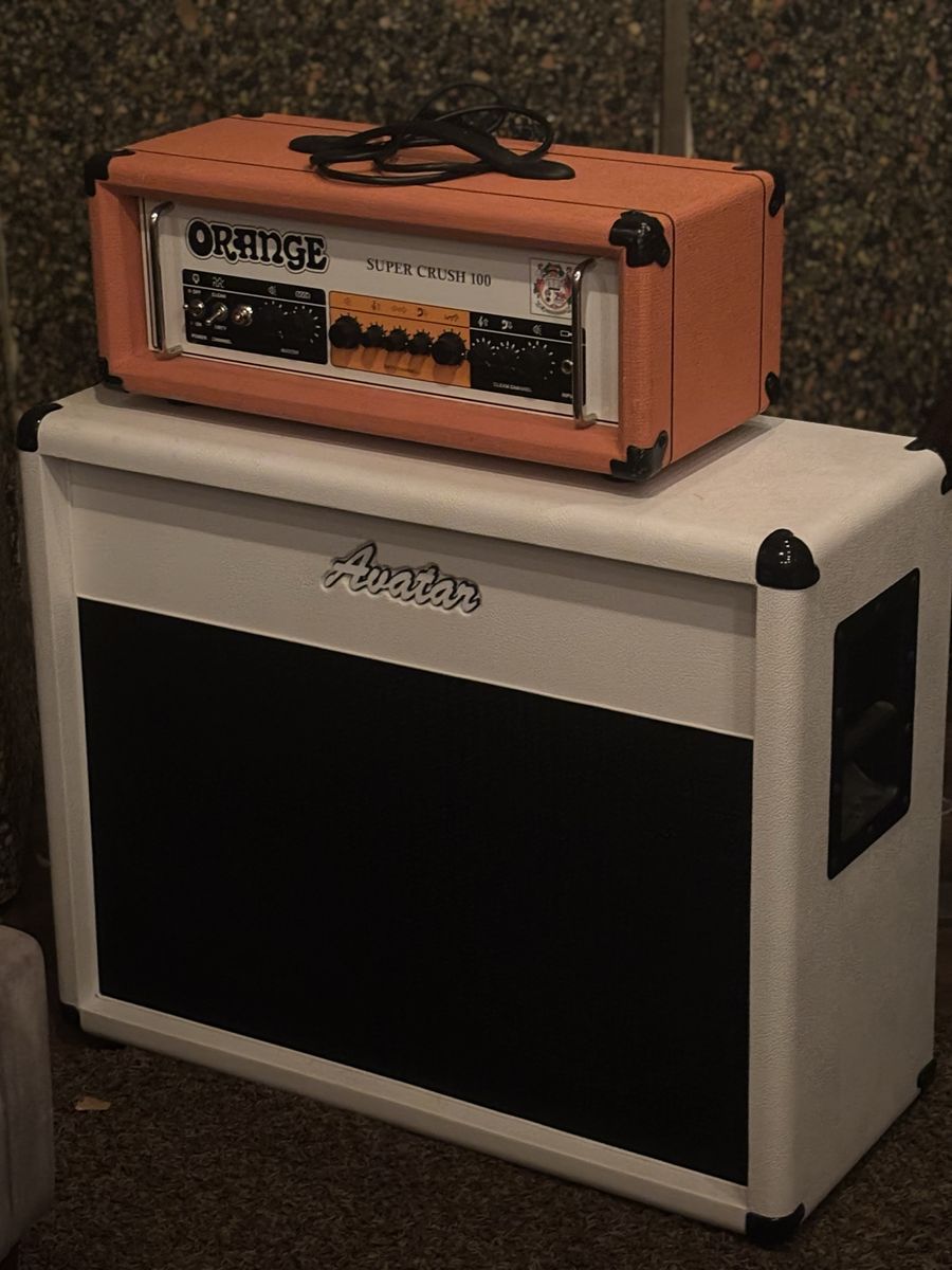 Orange Super Crush 100 Guitar Amp Head & Avatar 2x12 Cab - Orange/White