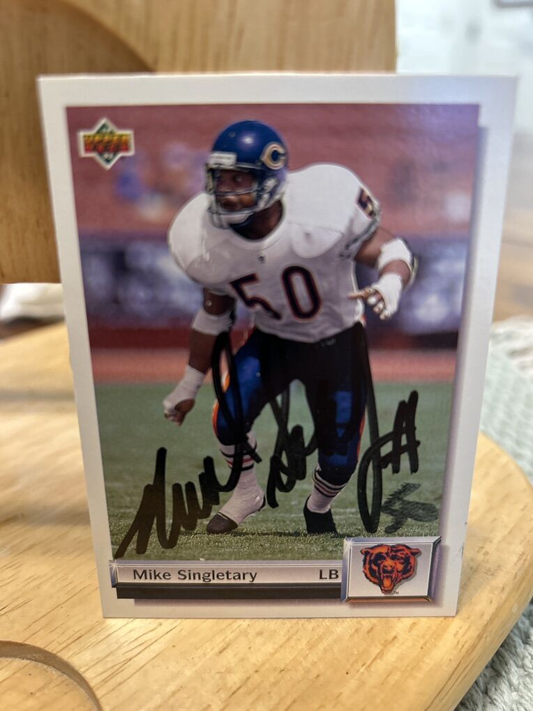 Mike Singletary Autograph Chicago Bears Auto NFL