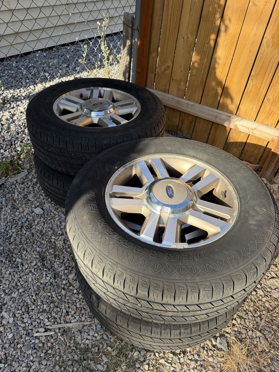 OEM 18" Ford F-150 Wheels & Salun Tires (Set of 4) - ~10-15k Miles Left