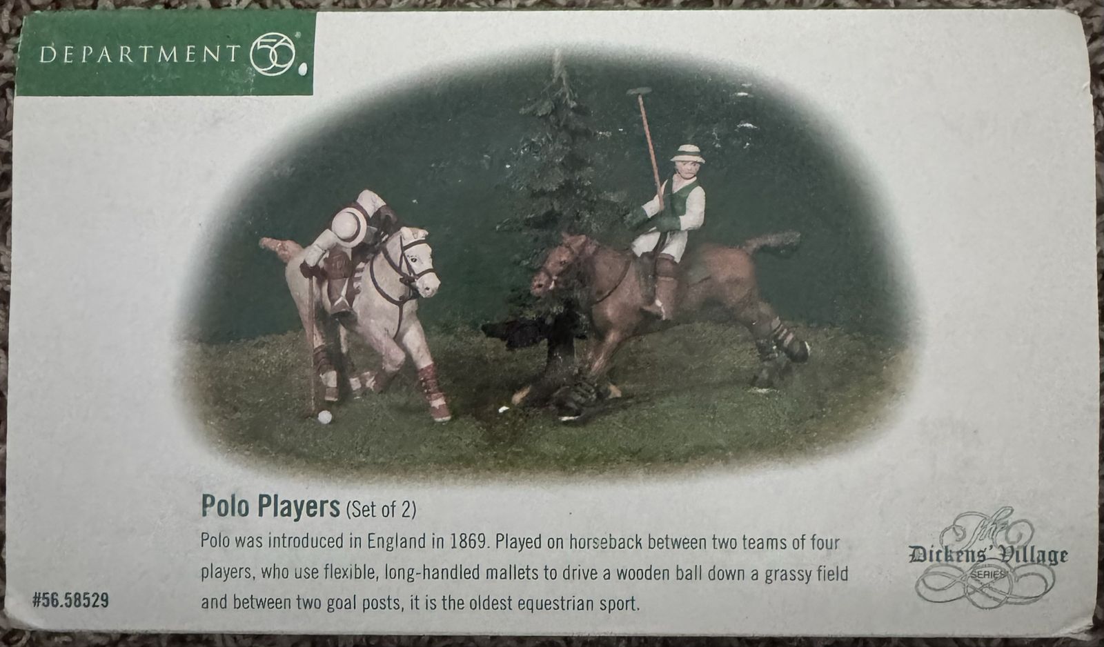 Department 56 Dickens' Village Series Polo Players (Set of 2) Christmas Village Accessory