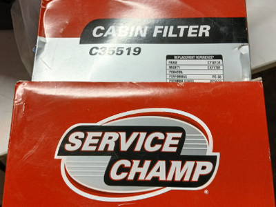 2 pack Service Champ C35519 Cabin Air Filter - Section A