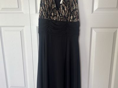 Connected Apparel Women's Size 10 Black & Print Sleeveless Midi Dress. New with tags.