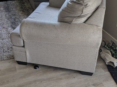 Light Gray/ cream Oversized Armchair / Chair and a Half with Rolled Arms