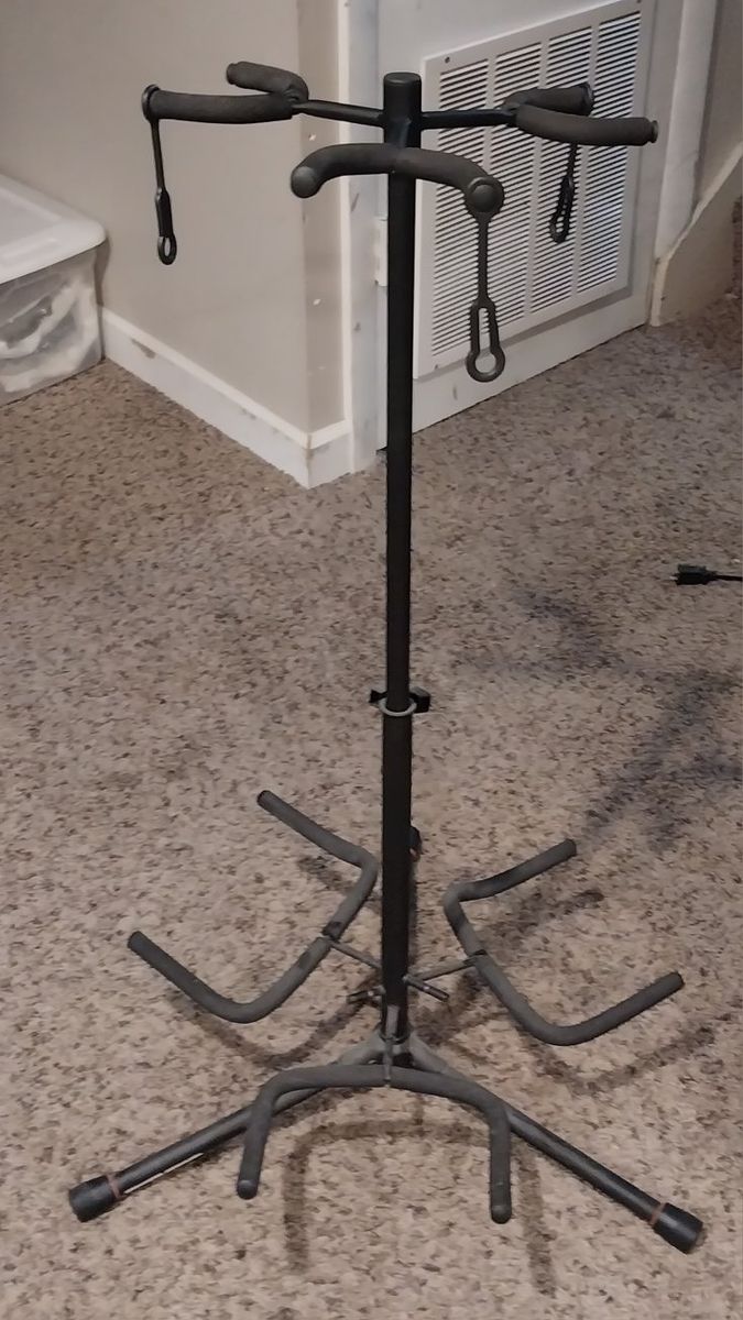Multi Guitar Stand Black Triple Rack Tree for Electric and Acoustic Guitars