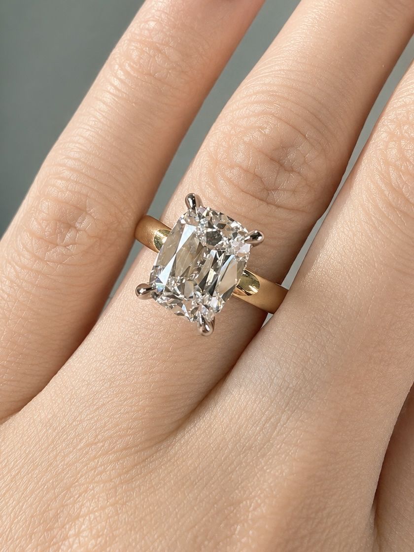 Antique Cushion Cut Lab Grown Diamond Ring
