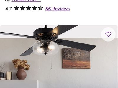 Kimbler 52"W Black 4-Blade LED Ceiling Fan with Clear Glass Shade