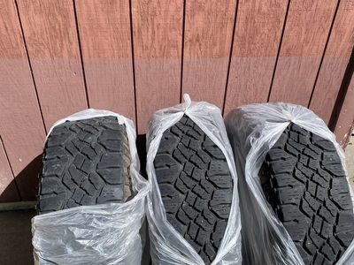 3 a/t tires. 275 65 18 Goodyear wrangler duratrac