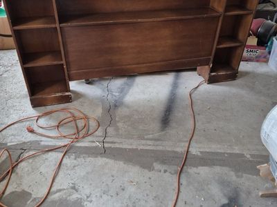 Wooden Headboard with Shelves - Full/Queen Size, Brown Finish