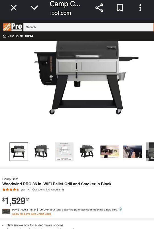 NEW Save $600 Camp Chef Woodwind Pro 36 in. WiFi Pellet Grill Smoker