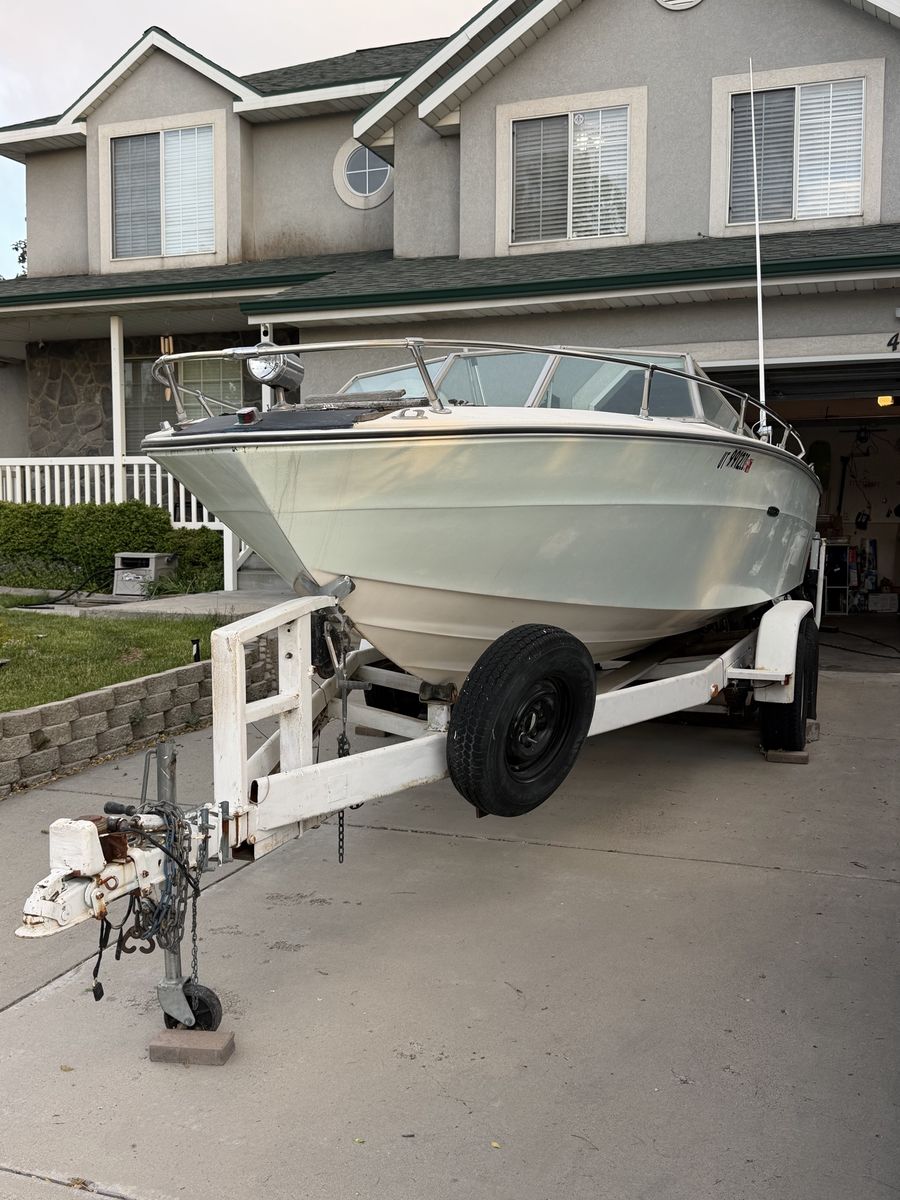Vintage Boat Trailer - comes with boat and skis