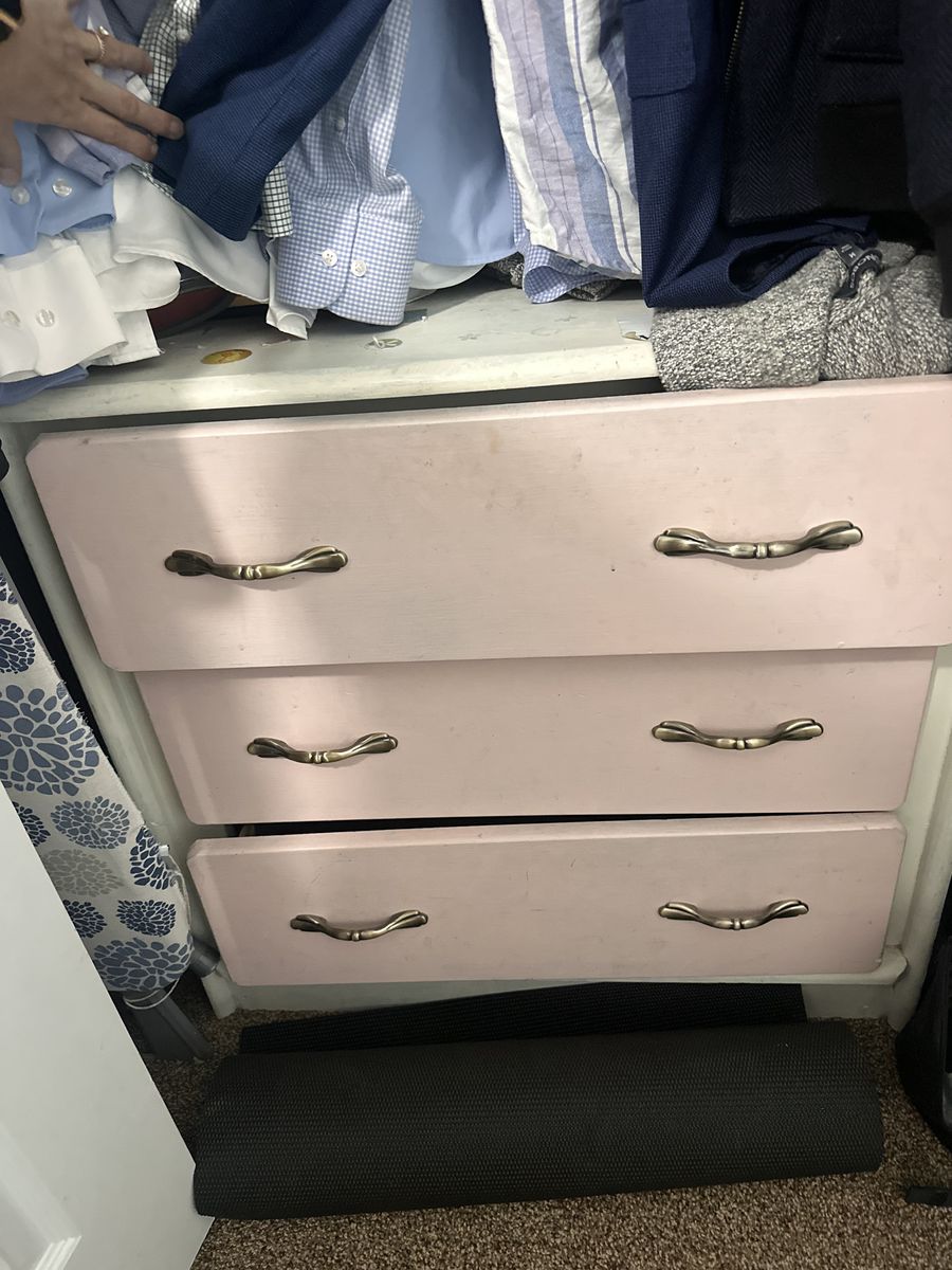 Pink and White Dresser