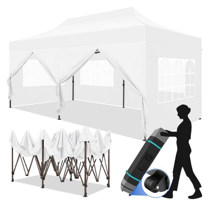 NEW 10X20 FT HEAVY DUTY POP-UP TENT CANOPY by COBIZI PORTABLE PARTY TENT GAZEBO