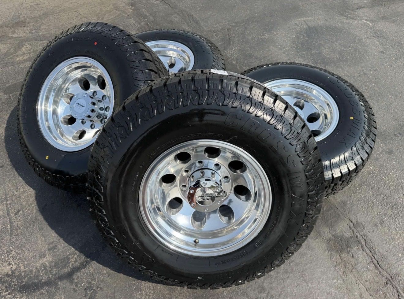New Pro Comp Mod Alloy  Wheels with Crossmax LT285/75r16 AT Tires 8x6.5 Chevy Silverado 2500 3500 Ford OBS Ford F250 F350
