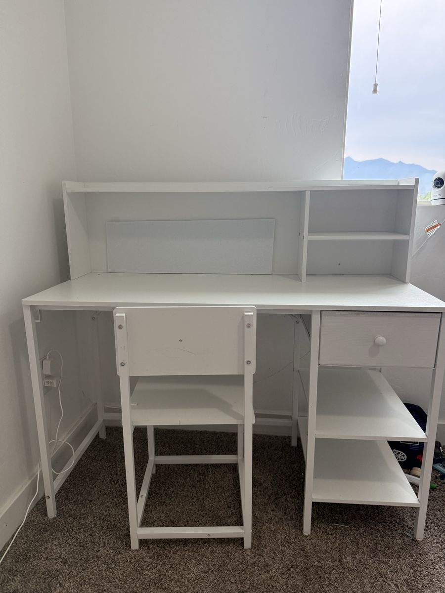 Kids White Wood Desk