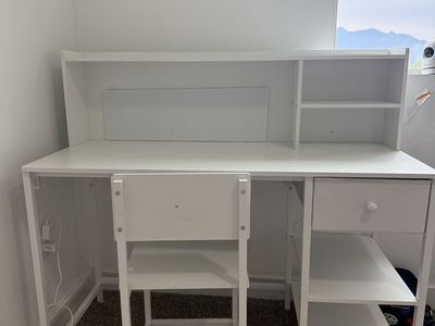 Kids White Wood Desk