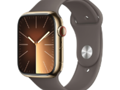 Apple Watch Series 9 – Gold Stainless Steel (41mm) GPS + Cellular – Unlocked – Extras Included