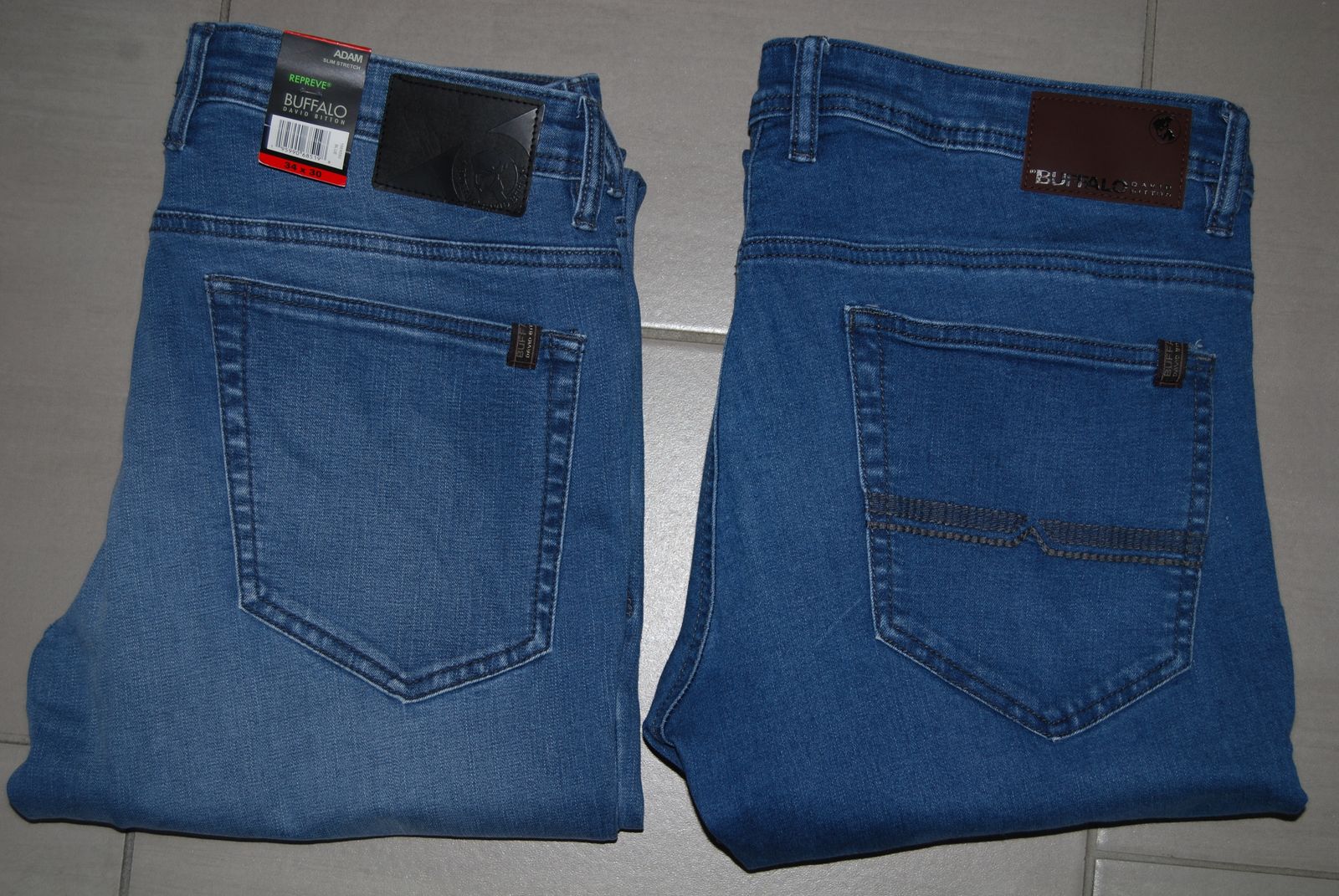 2 pair of Buffalo "slim fit" 34x30 jeans 1 new and 1 light wear