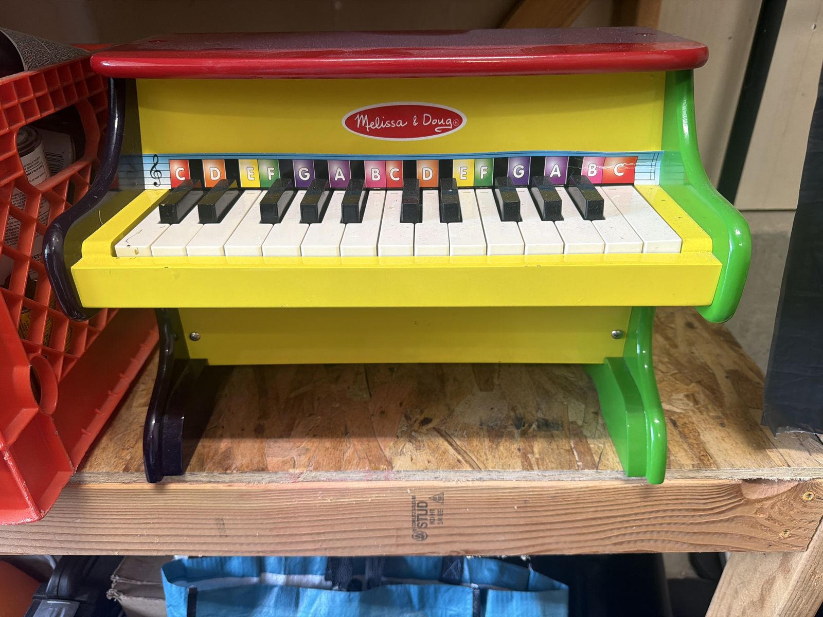 Melissa & Doug Learn-to-Play Piano - 25-Key, Multi-Colored, Wooden Musical Toy for Kids