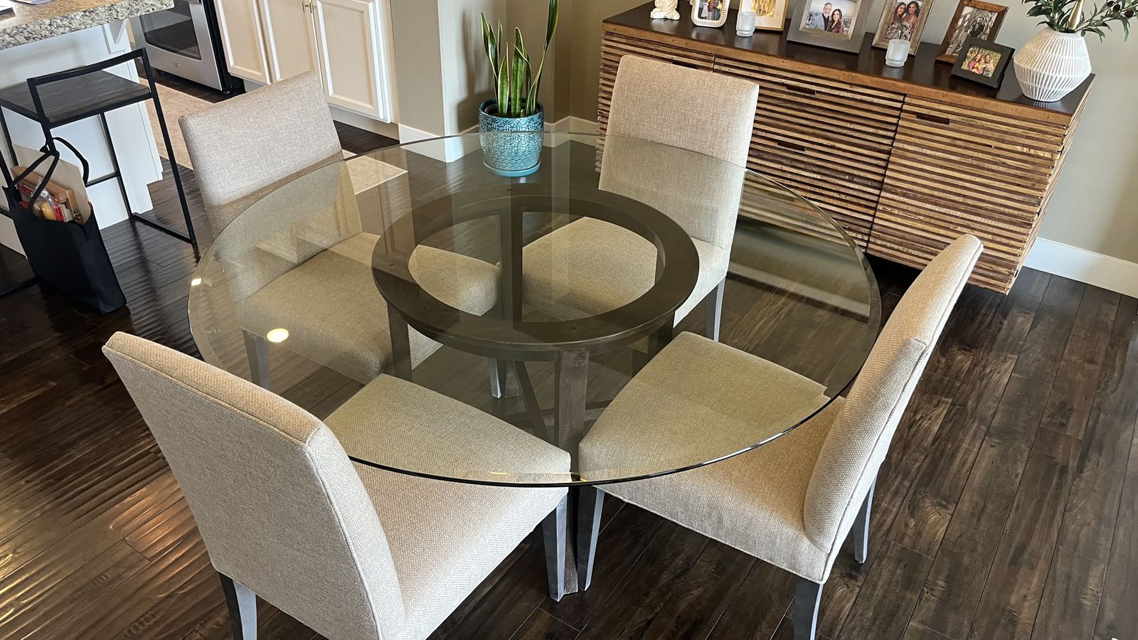 Crate & Barrel Glass Table & Chairs