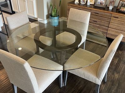 Crate & Barrel Glass Table & Chairs