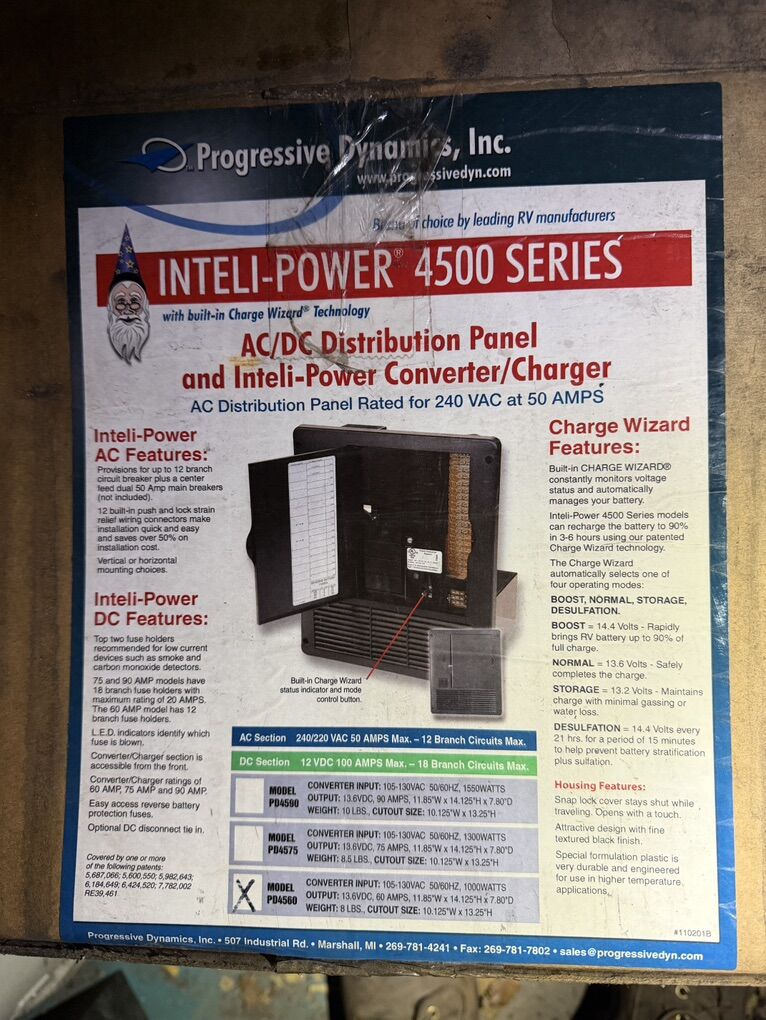 Progressive Dynamics 4500 60 Amp Rv Panel